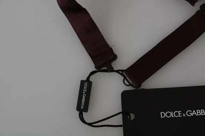 Dolce &amp; Gabbana Bordeaux Red Silk Solid Classic Bowtie