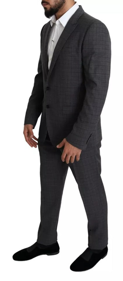 Dolce &amp; Gabbana Gray Wool Men Formal 2 Piece MARTINI Suit