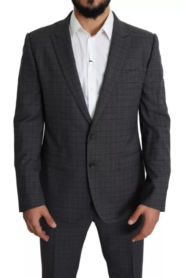 Dolce &amp; Gabbana Gray Wool Men Formal 2 Piece MARTINI Suit