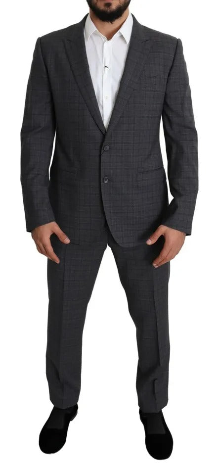 Dolce &amp; Gabbana Gray Wool Men Formal 2 Piece MARTINI Suit