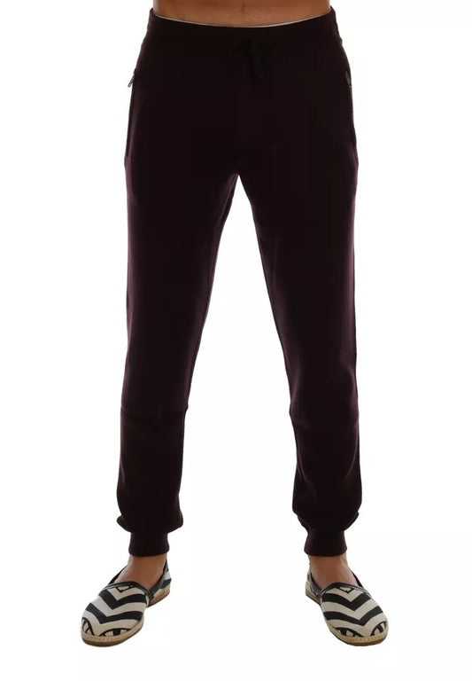 Dolce &amp; Gabbana Purple Cashmere Gym Training Sports Pants