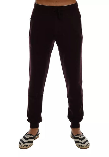 Dolce &amp; Gabbana Purple Cashmere Gym Training Sports Pants