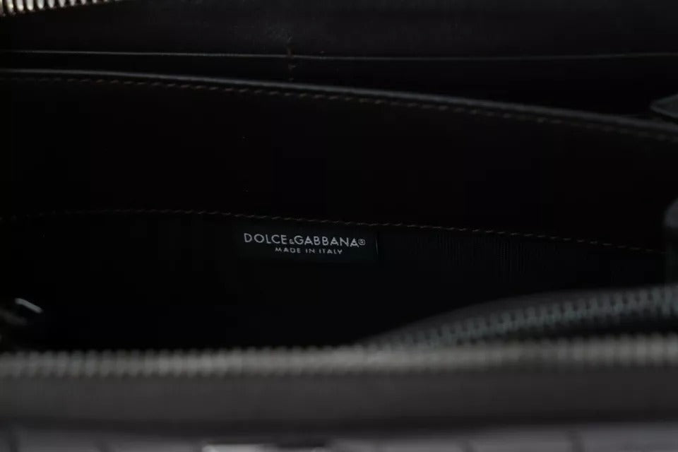 Dolce &amp; Gabbana Brown Exotic Leather Zip Around Continental Clutch Wallet