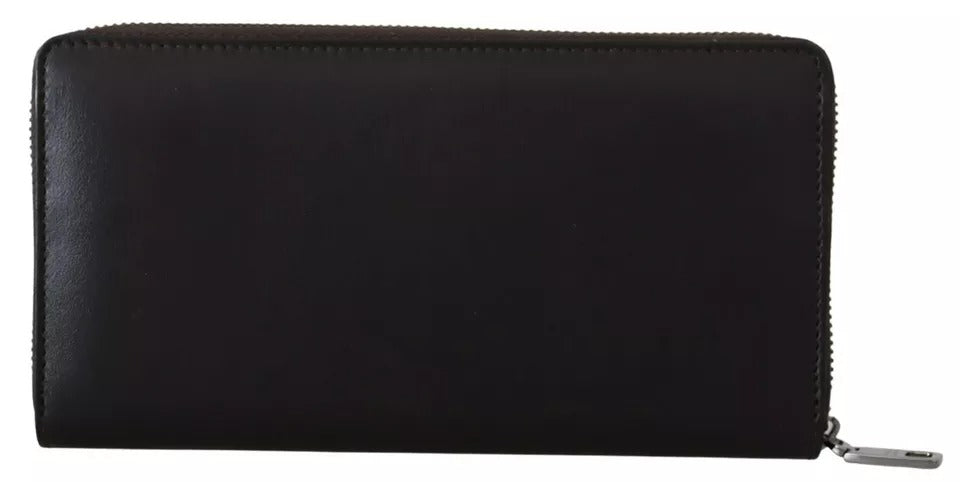 Dolce &amp; Gabbana Brown Exotic Leather Zip Around Continental Clutch Wallet