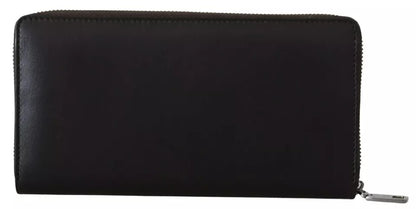 Dolce &amp; Gabbana Brown Exotic Leather Zip Around Continental Clutch Wallet