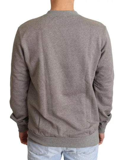 Dolce &amp; Gabbana Grauer Pullover aus Baumwolle mit Kronenkönig
