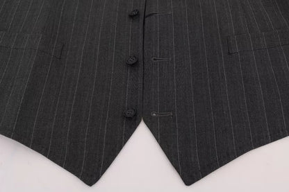Dolce &amp; Gabbana Graue Weste aus Wollstretch