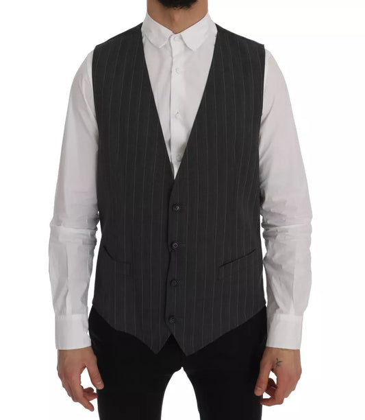 Dolce &amp; Gabbana Graue Weste aus Wollstretch