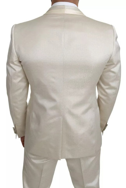Dolce &amp; Gabbana Beige Wool Crème 3 Piece SICILIA Shawl Suit