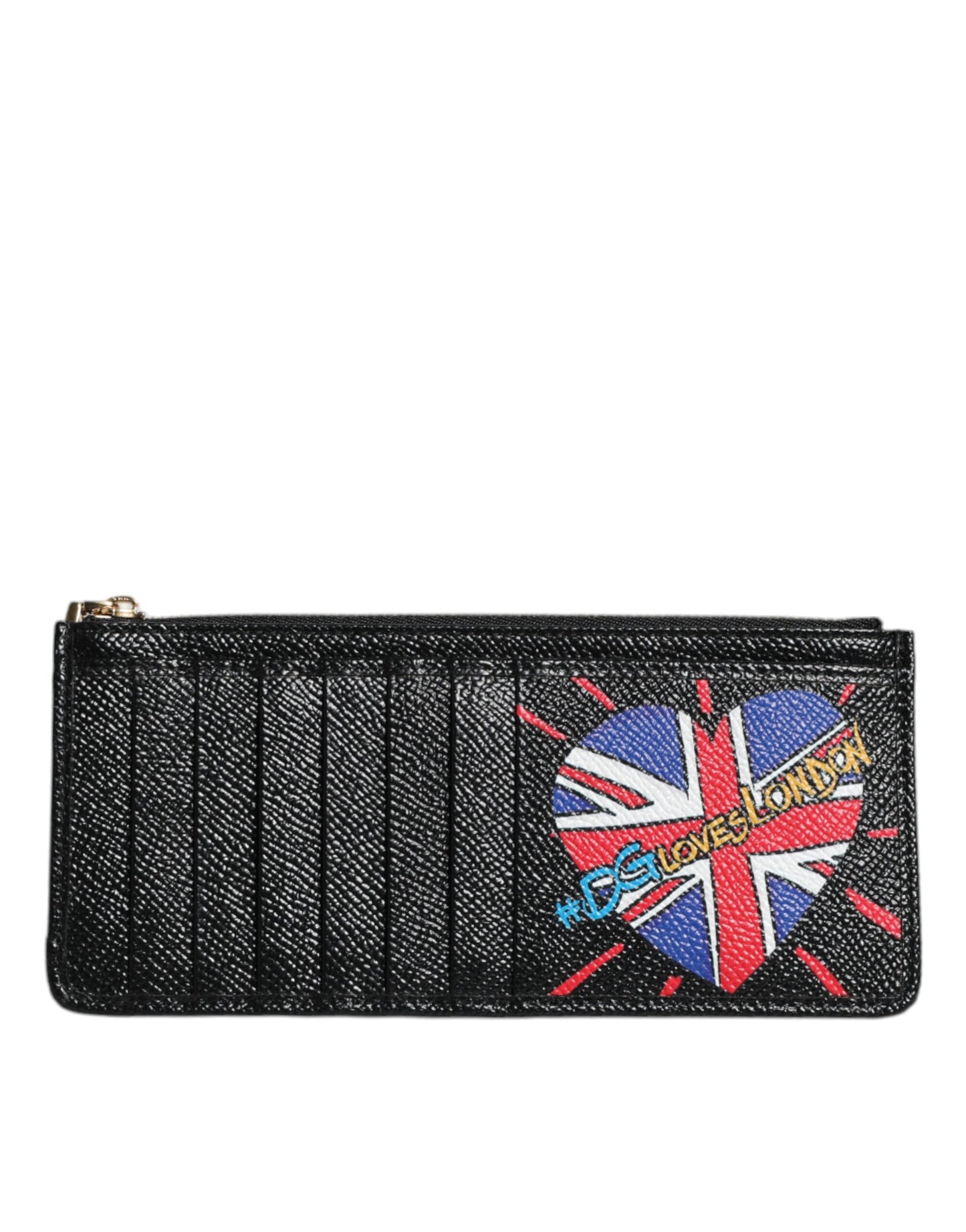 Dolce &amp; Gabbana Black Leather #DGLovesLondon Cardholder Case Wallet