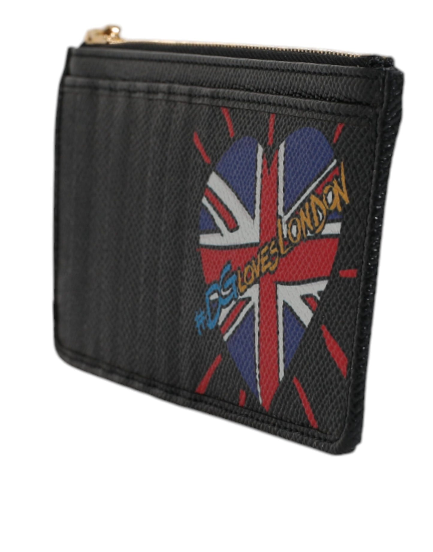 Dolce &amp; Gabbana Black Leather #DGLovesLondon Cardholder Case Wallet