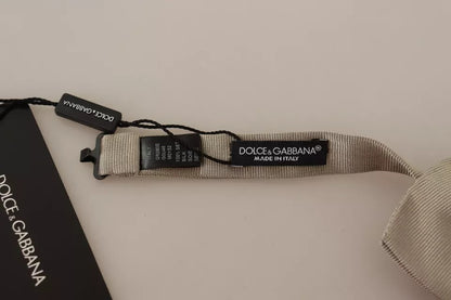 Dolce &amp; Gabbana – Silbergraue, verstellbare Fliege aus 100 % Seide