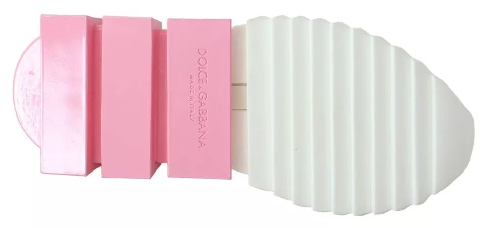 Dolce &amp; Gabbana Rosa Weiß Logo Sorrento Sneakers Schuhe