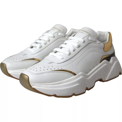 Dolce &amp; Gabbana DAYMASTER Sneakers aus Leder in Weißgold Herren Schuhe