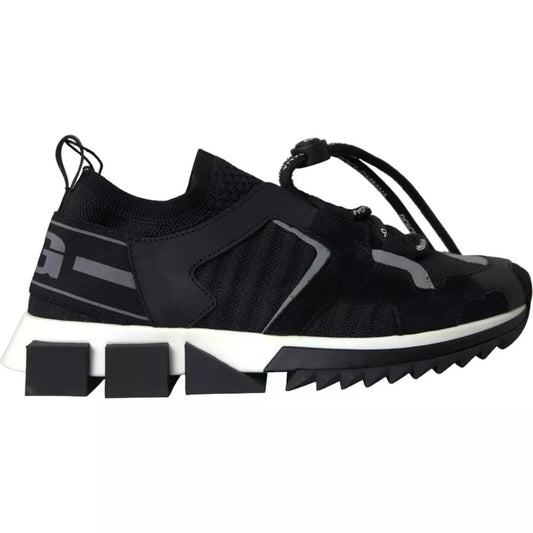 Dolce &amp; Gabbana Schwarz Weiß Logo Sorrento Herren Sneakers Schuhe