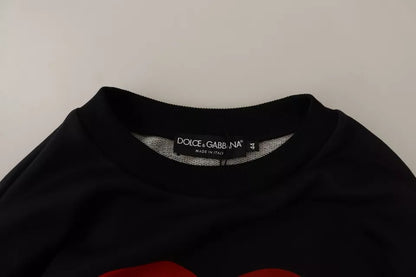 Dolce &amp; Gabbana – Schwarzer Kapuzenpullover mit Cupid-Print