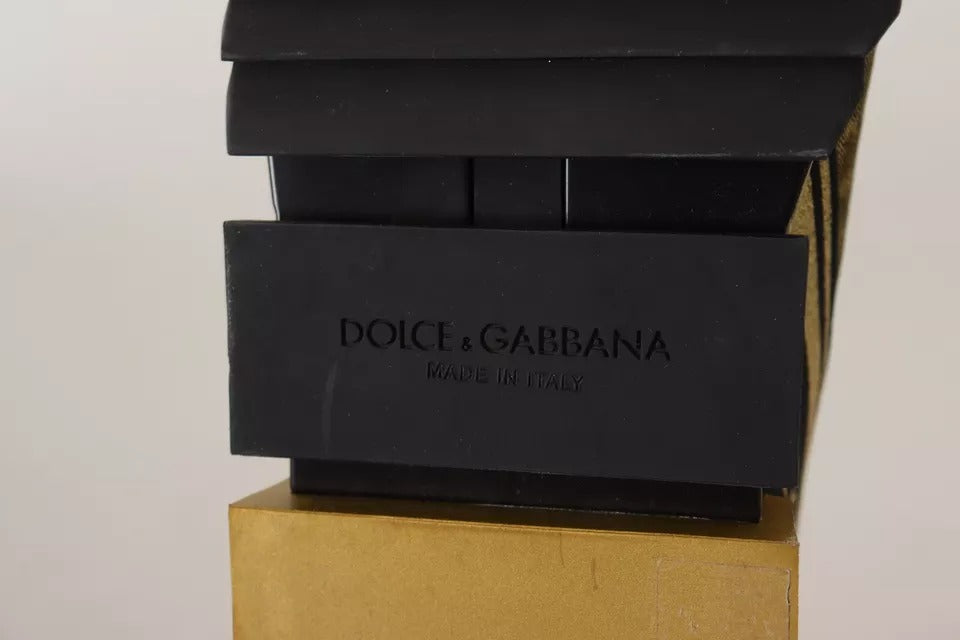 Dolce &amp; Gabbana Gold Glitter Leopard Sorrento Sneakers Schuhe
