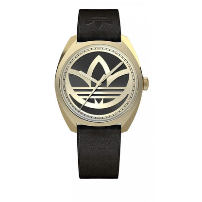 Adidas Schwarze Lederuhr