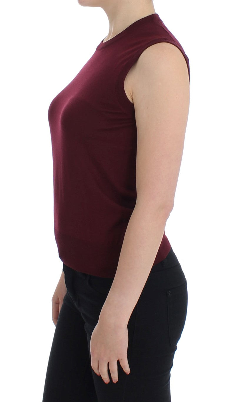 Roter ärmelloser Westepullover mit Rundhalsausschnitt von Dolce &amp; Gabbana