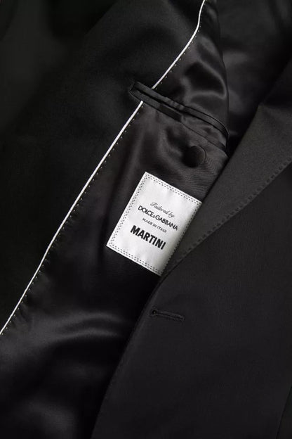 Dolce &amp; Gabbana – Einreihiger MARTINI-Blazer aus schwarzer Wolle