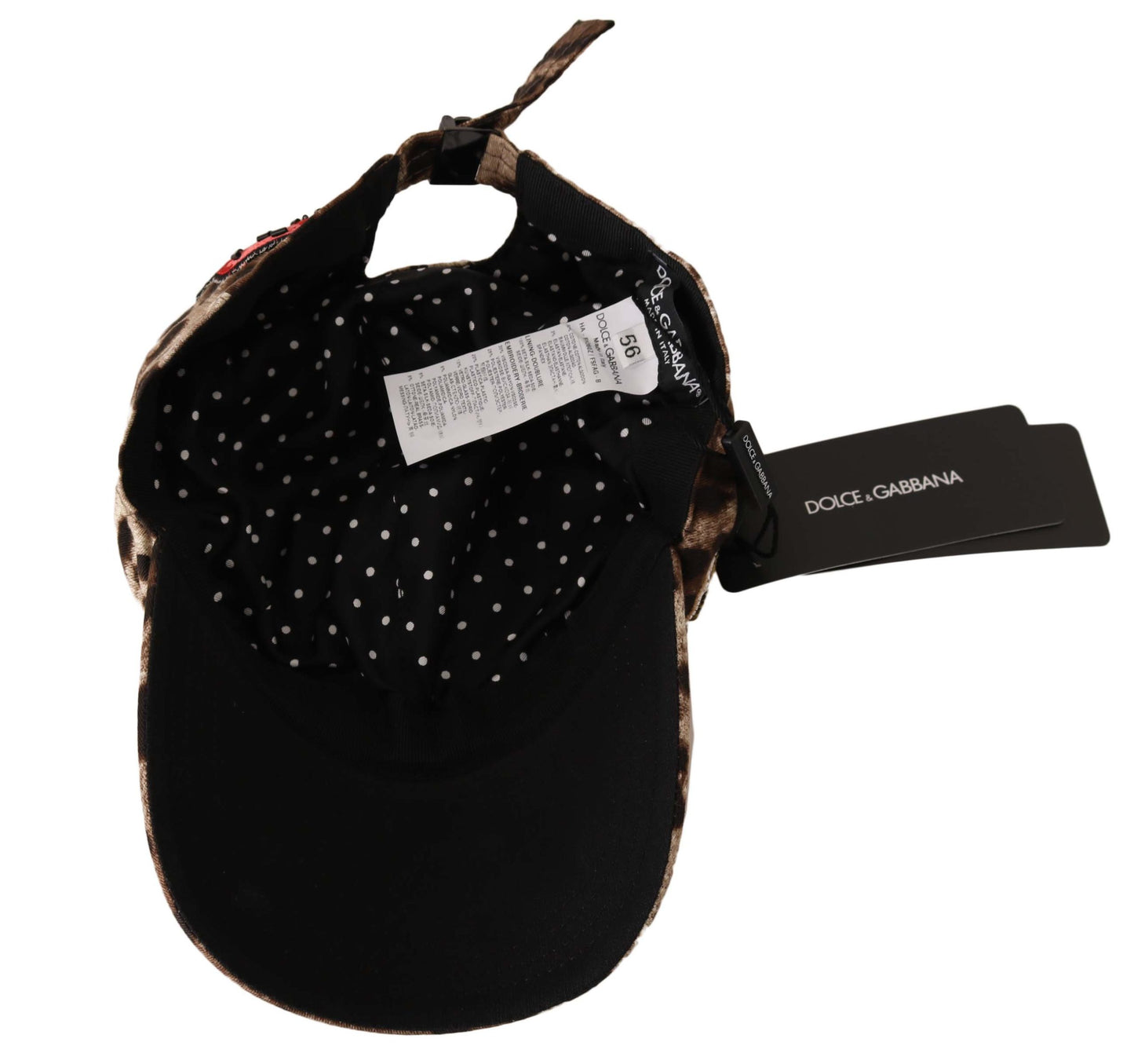 Dolce &amp; Gabbana – Baseballmütze mit Leoparden-Pailletten-Applikation „Sicily“ in Braun