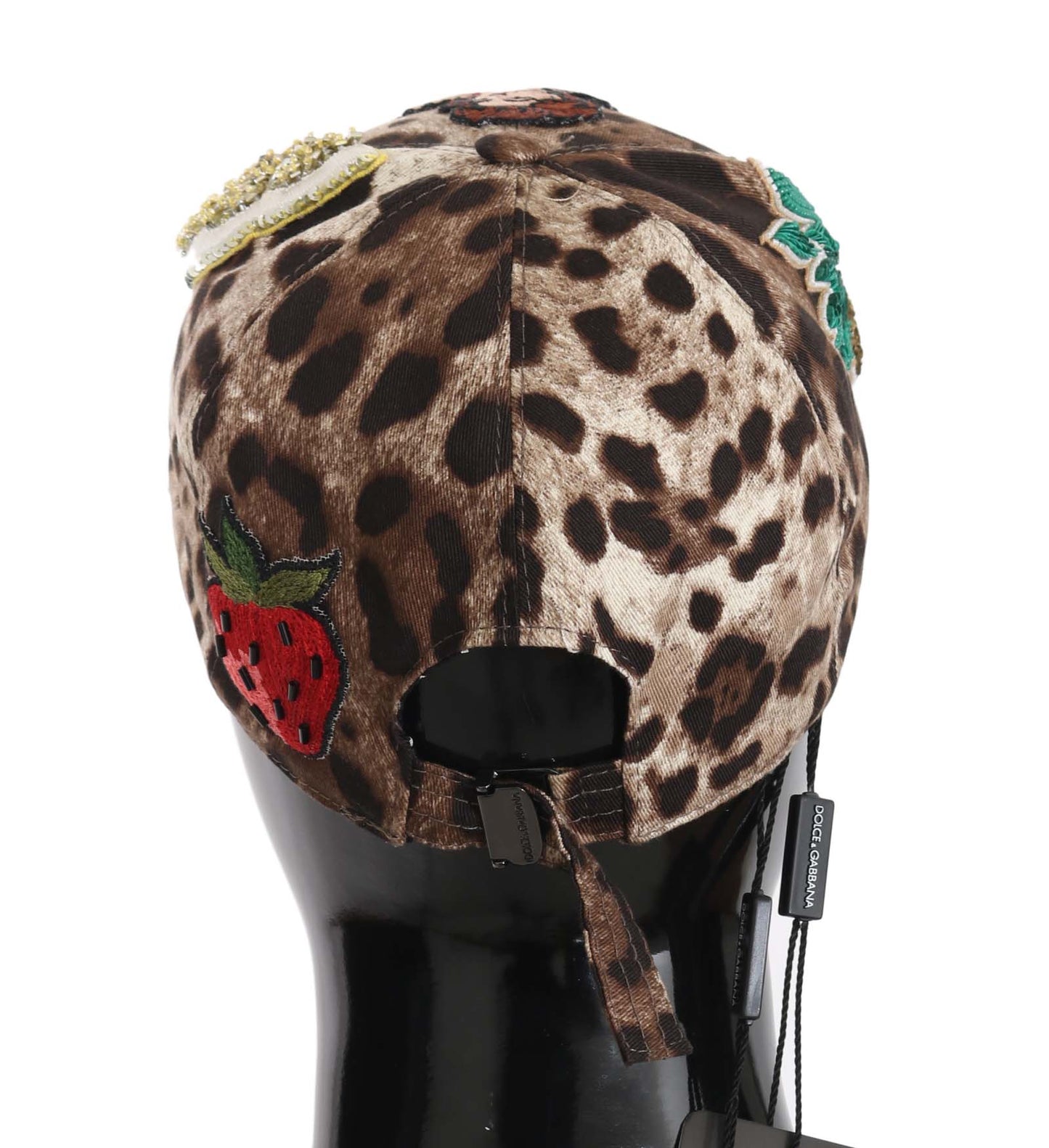 Dolce &amp; Gabbana – Baseballmütze mit Leoparden-Pailletten-Applikation „Sicily“ in Braun
