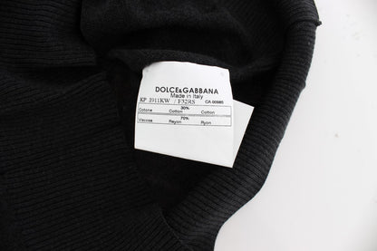 Dolce &amp; Gabbana – Schwarzer ärmelloser Westepullover mit Rundhalsausschnitt