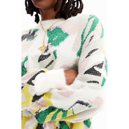 Desigual Cremefarbener Polyamidpullover