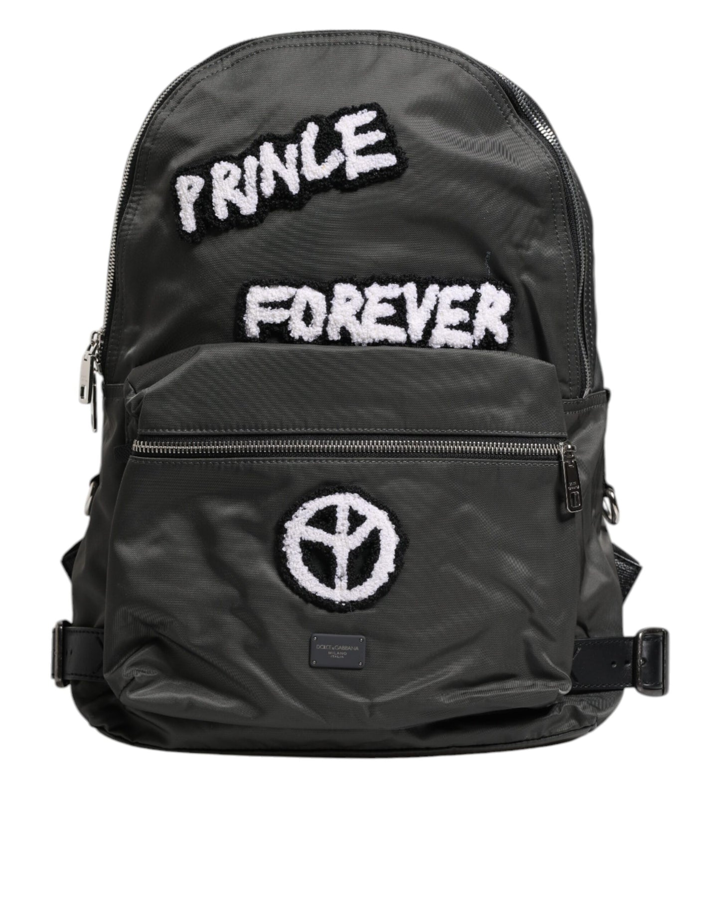 Dolce &amp; Gabbana Gray Nylon Prince Forever School Travel Backpack Bag
