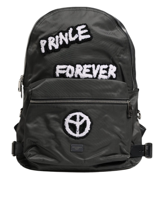 Dolce &amp; Gabbana Gray Nylon Prince Forever School Travel Backpack Bag