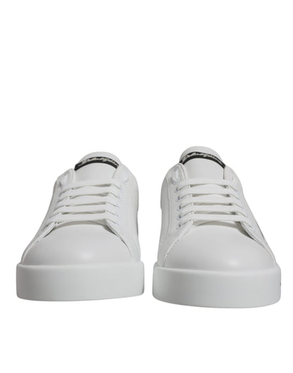Dolce &amp; Gabbana – Portofino-Sneaker mit Logo in Weiß und Schwarz