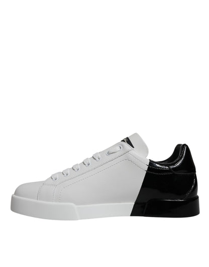 Dolce &amp; Gabbana – Portofino-Sneaker mit Logo in Weiß und Schwarz
