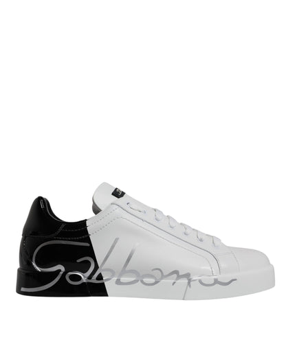 Dolce &amp; Gabbana – Portofino-Sneaker mit Logo in Weiß und Schwarz