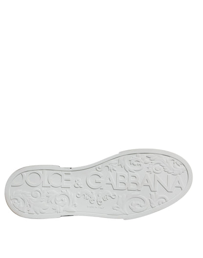 Dolce &amp; Gabbana – Portofino-Sneaker mit Logo in Weiß und Schwarz