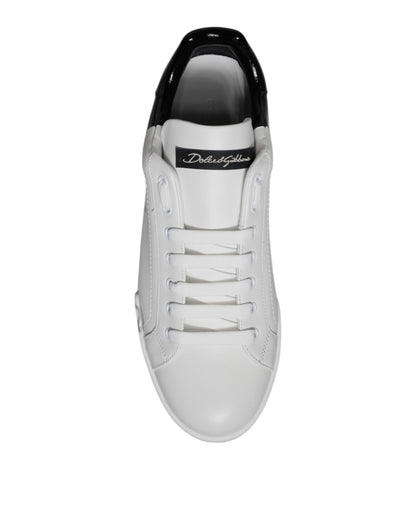 Dolce &amp; Gabbana – Portofino-Sneaker mit Logo in Weiß und Schwarz