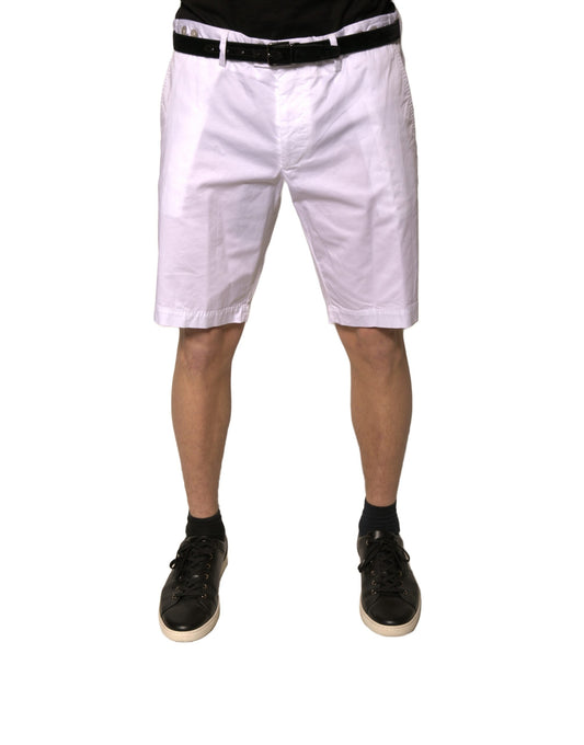 Dolce &amp; Gabbana Weiße Chinos Baumwollstretch-Freizeitshorts