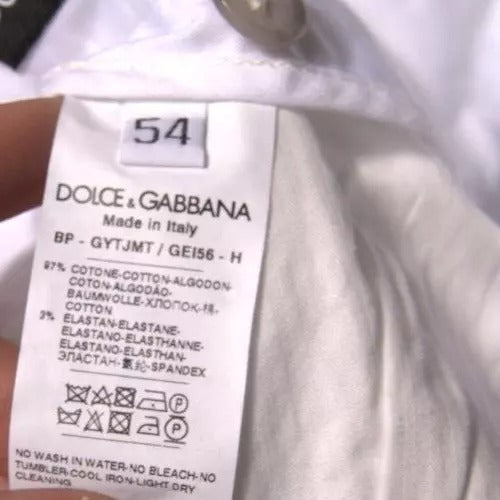 Dolce &amp; Gabbana Weiße Chinos Baumwollstretch-Freizeitshorts