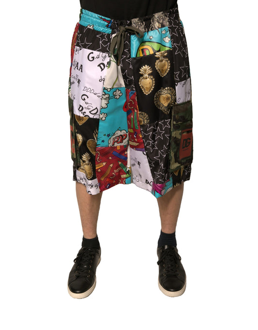 Dolce &amp; Gabbana – Mehrfarbige Patchwork-Cargo-Bermudashorts