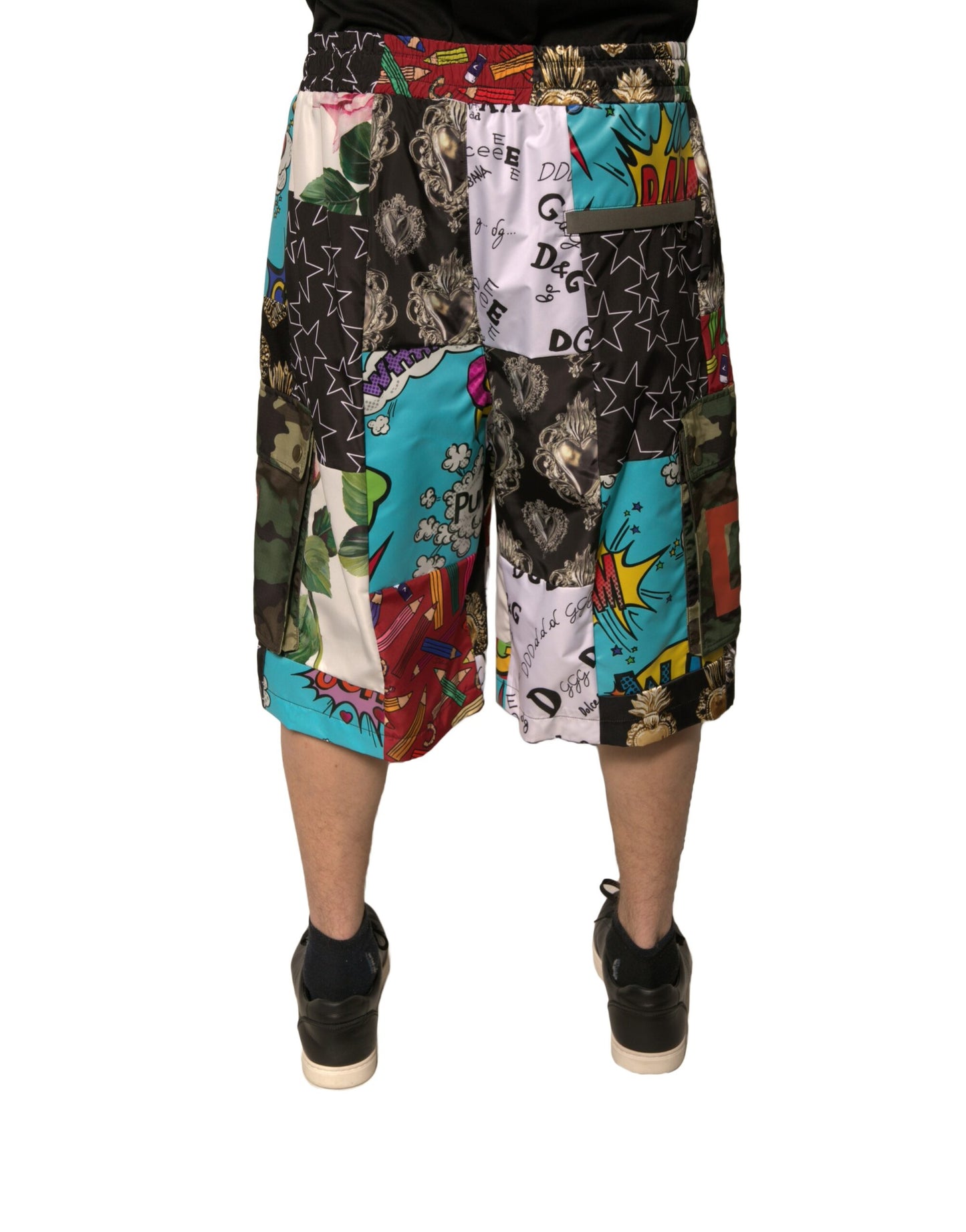 Dolce &amp; Gabbana – Mehrfarbige Patchwork-Cargo-Bermudashorts