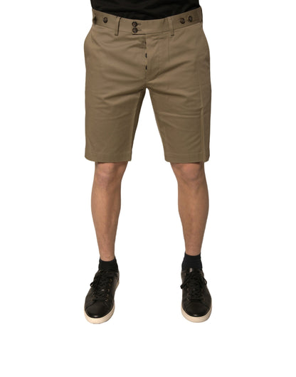 Dolce &amp; Gabbana Braune Chino-Shorts aus Baumwollstretch