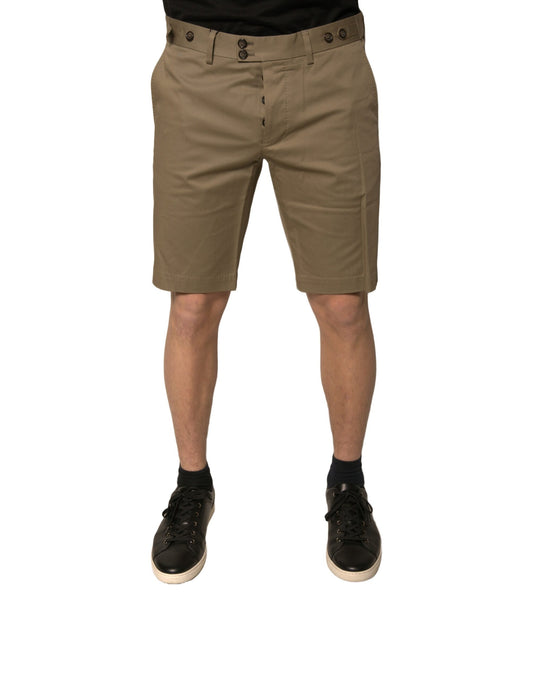Dolce &amp; Gabbana Braune Chino-Shorts aus Baumwollstretch
