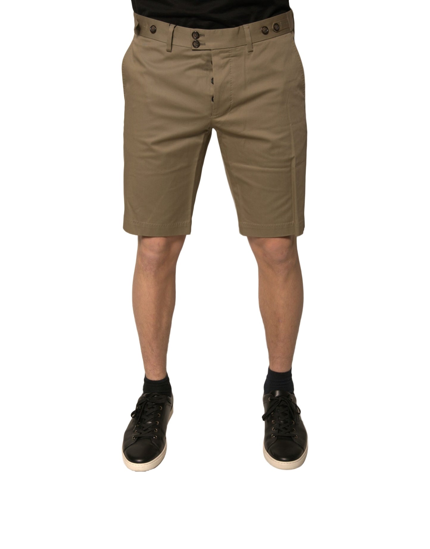 Dolce &amp; Gabbana Braune Chino-Shorts aus Baumwollstretch