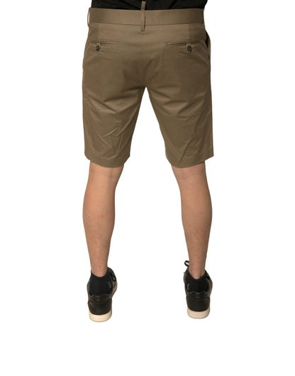 Dolce &amp; Gabbana Braune Chino-Shorts aus Baumwollstretch