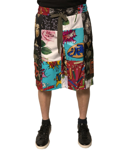 Dolce &amp; Gabbana – Mehrfarbige Patchwork-Cargo-Bermudashorts