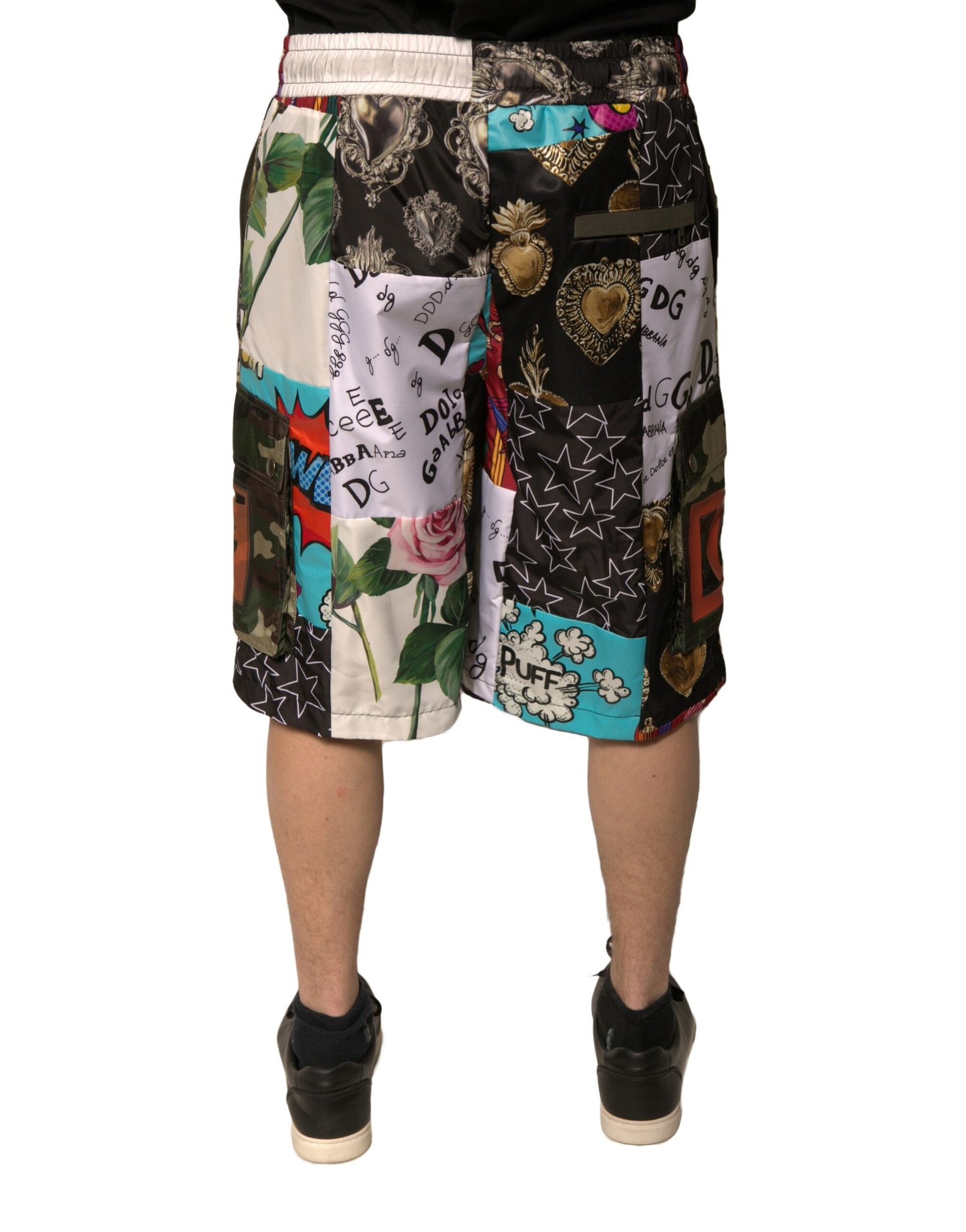 Dolce &amp; Gabbana – Mehrfarbige Patchwork-Cargo-Bermudashorts