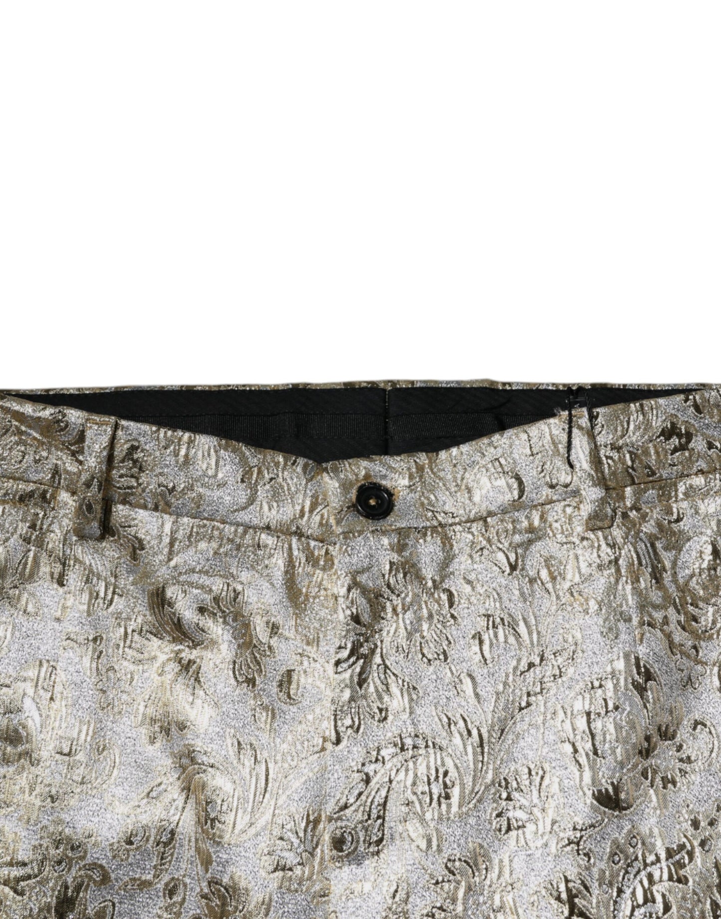Dolce &amp; Gabbana Gold Floral Jacquard Men Dress Pants