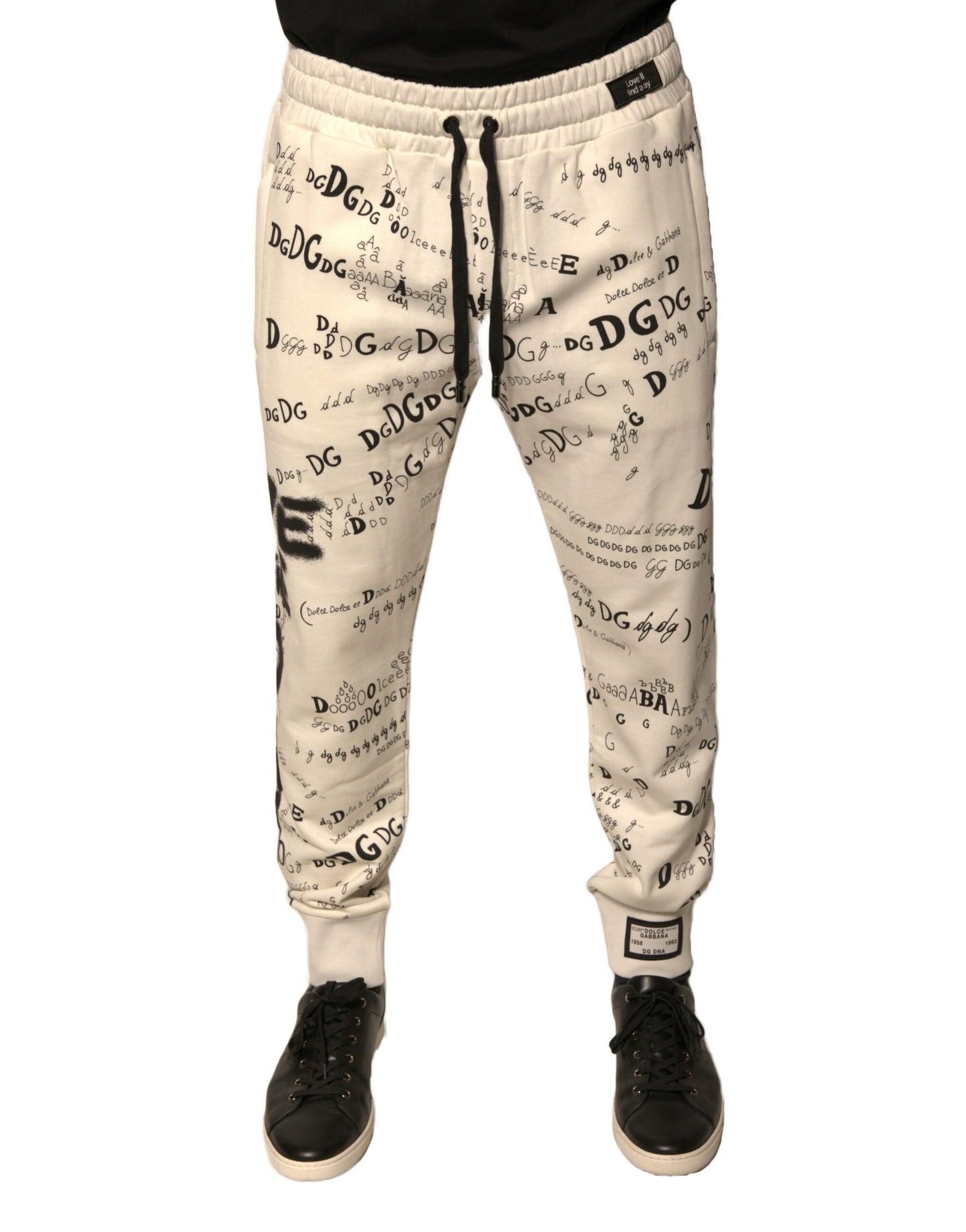 Dolce &amp; Gabbana – Weiße Jogginghose aus bedruckter Baumwolle