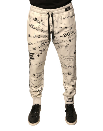 Dolce &amp; Gabbana – Weiße Jogginghose aus bedruckter Baumwolle
