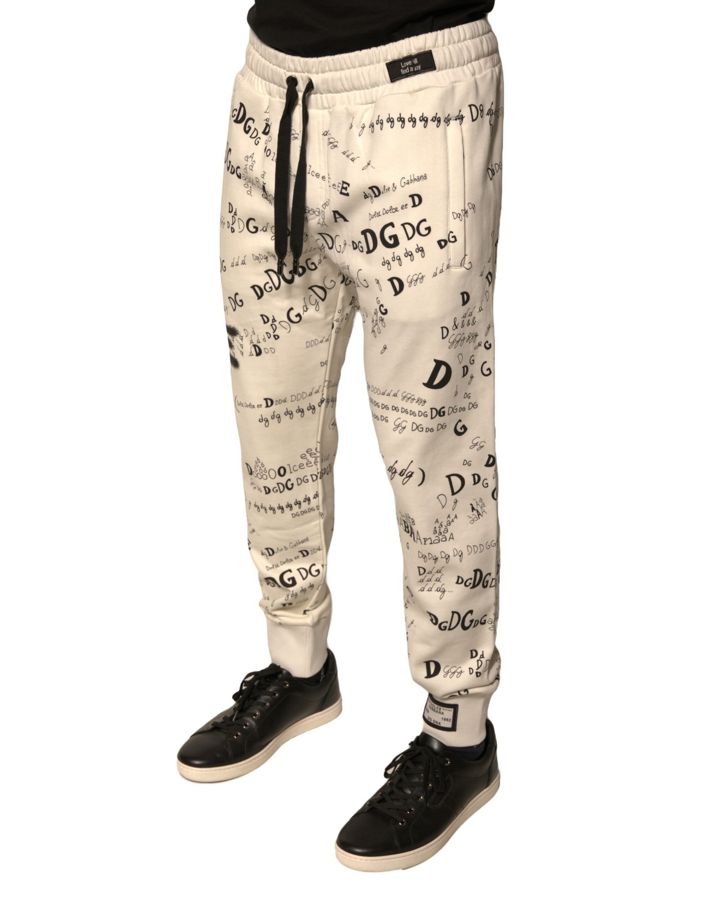 Dolce &amp; Gabbana – Weiße Jogginghose aus bedruckter Baumwolle