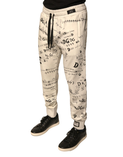 Dolce &amp; Gabbana – Weiße Jogginghose aus bedruckter Baumwolle